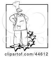 Clipart Illustration Of A Proud Male Chef Standing On Stars