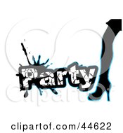 Poster, Art Print Of Womans Silhouetted Leg On A Party Background