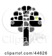 Clipart Illustration Of A Black Tree Formed Of Abstract Shapes by MilsiArt
