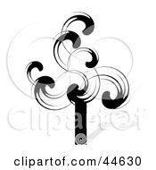 Clipart Illustration Of A Swooshy Black Tree by MilsiArt