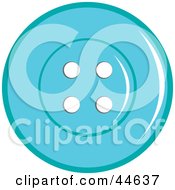 Clipart Illustration Of A Blue Sewing Button With Holes by MilsiArt