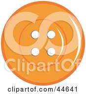Clipart Illustration Of An Orange Sewing Button With Holes by MilsiArt