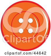 Clipart Illustration Of A Dark Orange Sewing Button With Holes