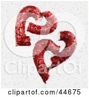 Poster, Art Print Of Red And White Broken Heart Mosaic Background