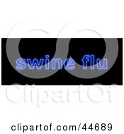Poster, Art Print Of Neon Blue Swine Flu Sign On Black