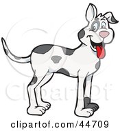 Clipart Illustration Of A Spotted Cloned Harlequin Great Dane Dog With A Dalmatian Coat Pattern by Dennis Holmes Designs