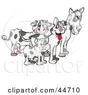 Poster, Art Print Of Cloned Matching Cat Dog Horse And Cow