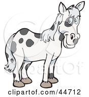 Clipart Illustration Of A Spotted Cloned Horse With A Dalmatian Coat Pattern by Dennis Holmes Designs