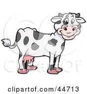 Poster, Art Print Of Spotted Cloned Dairy Cow With A Dalmatian Coat Pattern