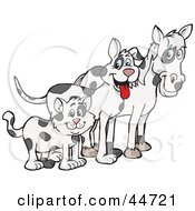 Poster, Art Print Of Cloned Matching Cat Dog And Horse