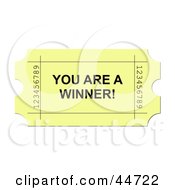 Royalty Free RF Clipart Illustration Of A Yellow You Are A Winner Ticket by oboy #COLLC44722-0118