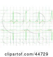 Royalty Free RF Clipart Illustration Of A Regular Green Heart Rhythm Electrocardiogram ECG Graph by oboy #COLLC44729-0118