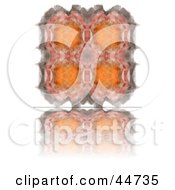 Royalty Free RF Clipart Illustration Of Four Orange Kaleidoscope Fractals by oboy