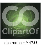 Royalty Free RF Clipart Illustration Of A Glowing Green Circling Fractal