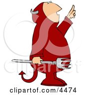 Devil Pointing Up At The Sky Clipart