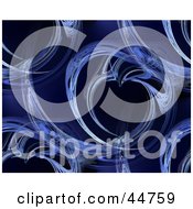 Royalty Free RF Clipart Illustration Of A Blue Curving Fractal Background