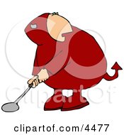 Devil Playing Golf Game Clipart by djart