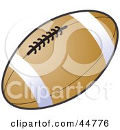 Royalty Free RF Clipart Illustration Of A Brown American Football With Stitches And White Rings