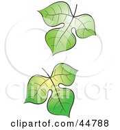Poster, Art Print Of Two Falling Green Tree Leaves