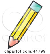 Royalty Free RF Clipart Illustration Of A Writing Yellow School Pencil