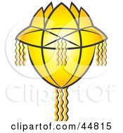 Royalty Free RF Clipart Illustration Of A Glowing Yellow Vesak Koodu Lantern