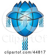 Royalty Free RF Clipart Illustration Of A Glowing Blue Vesak Koodu Lantern