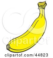 Royalty Free RF Clipart Illustration Of A Whole And Unpeeled Yellow Banana by Lal Perera
