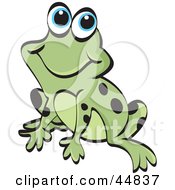 Poster, Art Print Of Smiling Spotted Green Froggy Character