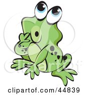 Poster, Art Print Of Curious Spotted Green Froggy Character