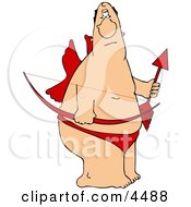 Valentine Cupid Man With Wings Bow An Arrow Clipart