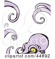 Poster, Art Print Of Menacing Purple Octopus With Tentacles Framing The Scene