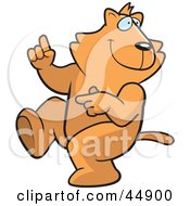 Poster, Art Print Of Ginger Cat Character Doing A Happy Dance