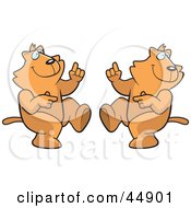 Royalty Free RF Clipart Illustration Of Twin Ginger Cat Character Dancing
