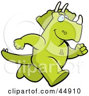 Running Green Triceratops Character