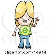 Royalty Free RF Clipart Illustration Of A Blond Hippie Caucasian Girl Character by Cory Thoman