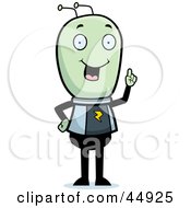Poster, Art Print Of Smart Green Extraterrestrial Being With An Idea
