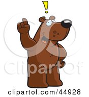 Poster, Art Print Of Creative Bear Character Standing And Thinking Up An Idea