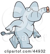 Royalty Free RF Clipart Illustration Of A Happy Walking Gray Elephant Character by Cory Thoman