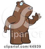 Poster, Art Print Of Friendly Brown Groundhog Standing Upright And Waving