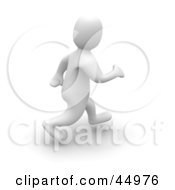 Royalty Free RF Clipart Illustration Of A 3d Blanco Man Character Running Past