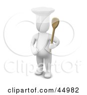 3d Blanco Man Character Chef Holding A Mixing Spoon by Jiri Moucka