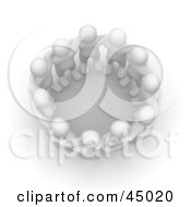 Group Of 3d Blanco Man Characters Huddling In A Circle