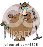 Poster, Art Print Of Cow Doing Stand-Up Comedy