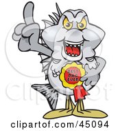 Royalty Free RF Clipart Illustration Of A Bream Fish Character Wearing A Best Dad Ever Ribbon by Dennis Holmes Designs
