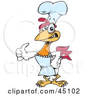 Royalty Free RF Clipart Illustration Of A Red And White Rooster Character Chef by Dennis Holmes Designs #COLLC45102-0087