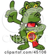 Poster, Art Print Of Gator Character Wearing A Best Dad Ever Ribbon