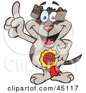 Royalty Free RF Clipart Illustration Of A Canine Character Wearing A Best Dad Ever Ribbon