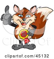 Royalty Free RF Clipart Illustration Of A Fox Character Wearing A Best Dad Ever Ribbon