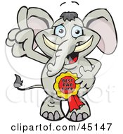 Royalty Free RF Clipart Illustration Of An Elephant Character Wearing A Best Dad Ever Ribbon