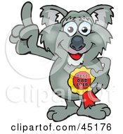 Royalty Free RF Clipart Illustration Of A Koala Character Wearing A Best Dad Ever Ribbon